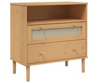 vidaxl aparador senja aspecto de ratan madera pino marron 80x40x80 cm