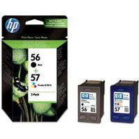 hp 5657 tri-colour  black ink cartridges - twin pack black