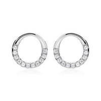 pendientes de plata 925 con circonita cubica pulida