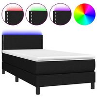 cama tapizada 193x90x88 cm tejido - negro