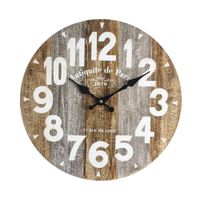 reloj de madera estilo vintage blanco y marron d 338 cm