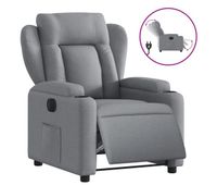 vidaxl sillon reclinable electrico tela gris claro