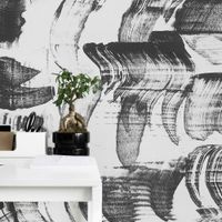 papel pintado panoramico grafico negro 150 x 250cm