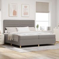 vidaxl cama tipo box spring con cabecera taupe 200 x 200 cm tela