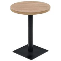 mesa de bar bistro  mesa de cocina mdf y acero redonda 60x75 cm color roble