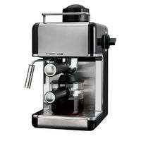 cafetera espresso klack 35 bares 800w - 4 tazas - espumador de leche - acero inoxidable