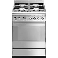 smeg suk61mx9 60 cm dual fuel cooker - stainless steel stainless steel
