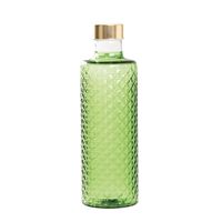botella efecto diamante en vidrio soplado verde manzana zafferano
