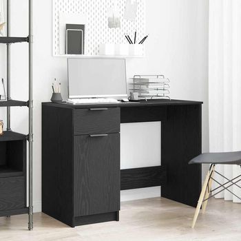 Vidaxl Escritorio Roble Negro Madera De Ingeniería 100 X 50 X 75 Cm