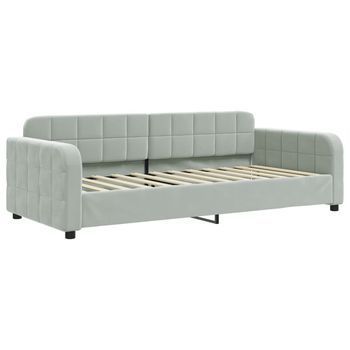 Cama Para Adulto | Cama Individual | Sofá Cama Sin Colchón Terciopelo Gris Claro 90x200 Cm