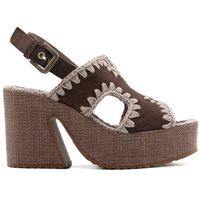 mou zapatos de tacon raffia platform with back stra para mujer