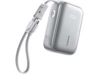 powerbank - baseus picogo ar11 10000mah 45 w  2 usb-c carga rapida cables pantalla inteligente simultanea plata frost
