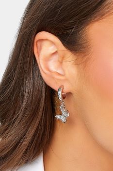 Pendientes De Aro Plateado Con Mariposa