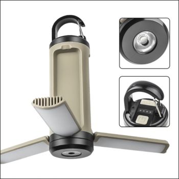 Linterna de Camping portátil LY23 6 modos de brillo ajustable colgante plegable 1200mAh luz de emergencia al aire libre