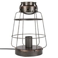lampara farol de alambre gris