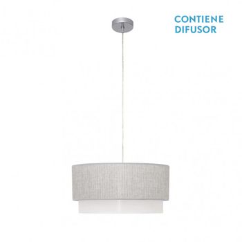 Lampara Colgante Kenya 3xe27 Gris/blanco Reg.40d de FABRILAMP.