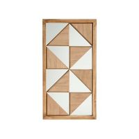 decoracion de pared con espejo marco de madera estilo moderno 40 x 75 cm marron claro hiesville