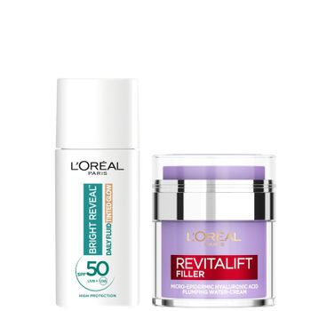 L'Oreal Paris Hyaluronic Filler Water Cream & Tinted Glow SPF50+ (Various Shades) - Bronze Glow