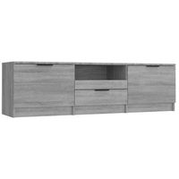 mueble de tv madera contrachapada gris sonoma 140x35x40 cm vidaxl