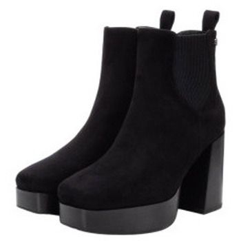 Xti Deportivas Moda botin chelsea en antelina con tacon 10cm y plataforma 3cm para mujer