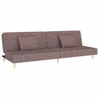 sofa cama  cama para adulto  sofa convertible de 2 plazas con dos almohadas tela gris taupe