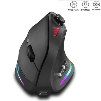 Ratón vertical inalámbrico con joystick, ratón para juegos retroiluminado, botón programable, ratón ergonómico de 24000DPI para Mac Windows