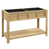 outsunny jardinera elevada con separador removible estante insertos de riego fieltro de drenaje 115x46x75 cm   aosom espana