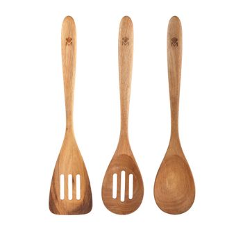 Set de 3 utensilios de cocina en acacia natural