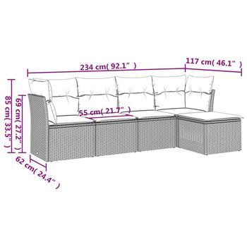 Conjunto De Ocio Para Jardín Exterior (con Cojines, Conjunto De Cinco Piezas)