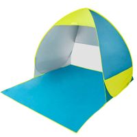 aktive - tienda de playa montaje pop-up azul y verde 140x160x110 cm proteccion uv50 revestimiento plateado tejido de poliester ideal para 2 personas incluye funda de transporte tienda campana