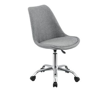 Silla giratoria de oficina atherton con  5 ruedas tapizado - 360° giratorio - 83 - 93 x 48 x 55 cm - gris claro [en.casa]