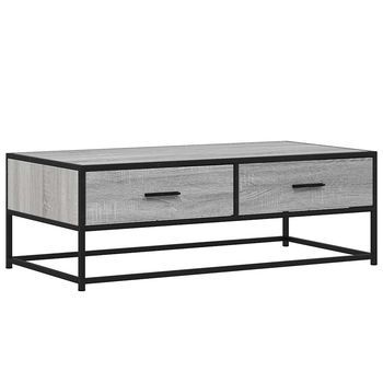 Mesa De Centro，mesa Auxiliar，mesita De Centro Madera Ingeniería Metal Gris Sonoma 100x50x35 Cm