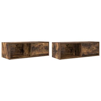 Muebles De Tv 2 Uds Madera Ingeniería Color Roble 80x31x25,5 Cm