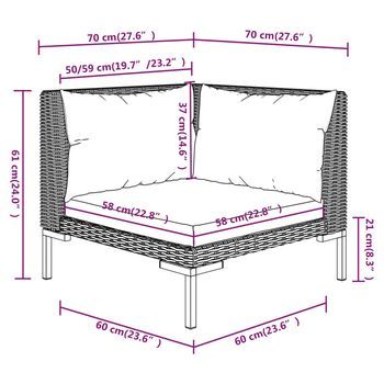 Conjunto De Salón De Patio (con Cojines, Hecho De Mimbre De Poliéster)