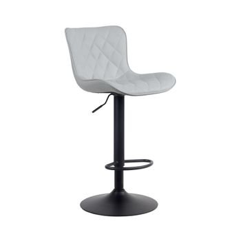 Taburete de bar regulable y giratorio en Simil cuero Gris