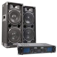 sistema sonido max max28 800w  amplificador skytec spl1000 1000w cable 10m