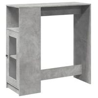 mesa alta bar  mesa de bistro con estantes madera gris hormigon 101x40x1035 cm
