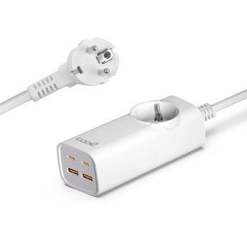 Cool Cargador Universal Multipuerto 65W Regleta 5 Puertos Blanco