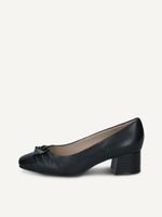 caprice pumps black made of leather with trapeze heel size 42