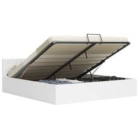 cama canape hidraulica cuero sintetico blanco 180x200 cm vidaxl