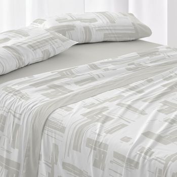 Juego De Sábanas 50% Algodón Cama De 180 Cm - Salvia - Burrito Blanco