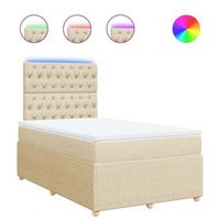 cama box spring con colchon tela color crema 120x190 cm vidaxl