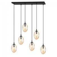 lampara colgante celeste ambar 6 luces