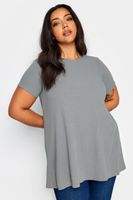 yours top gris acanalado mujer curvy y tallas grandes yours