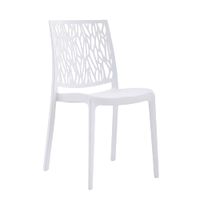 conjunto de 6 sillas de resina para interior o exterior blancas