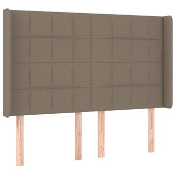 Cabecero，cabecero Cama，panel De Cabecera Con Orejas De Tela Gris Taupe 147x16x118/128 Cm