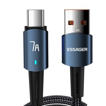 Cable USB-A a Tipo C MENSAJE 7A QC VOOC IQOO SCP AFC de carga rápida y transmisión de datos núcleo de cobre LIne 0,5M/1M
