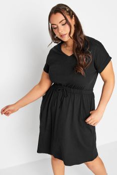 Vestido Camiseta Negro, Mujer Curvy Y Tallas Grandes, Yours
