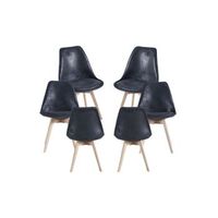pack 6 sillas synk vintage de polipiel 834940 cm - negro