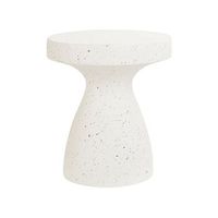 mesa auxiliar decorativa mgo fibra de vidrio forma redonda resistente a los rayos uv manchas oxido agua y viento blanco biviere